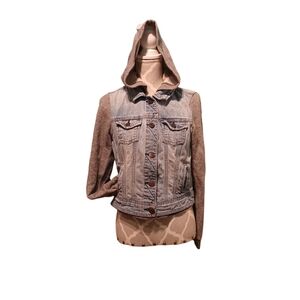 American Eagle Denim Jean Jacket Hood 6515